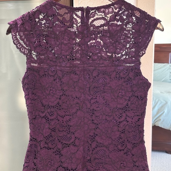 RALPH LAUREN Lace Overlay Sheath Dress - Purple Size 4 - Picture 7 of 12
